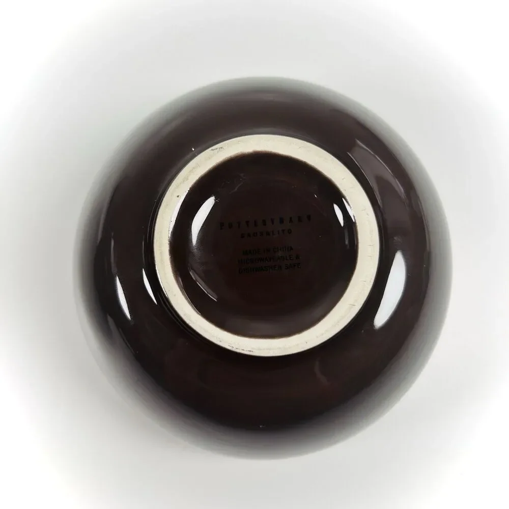 Set Of 2 Pottery Barn Sausalito Dark Chocolate Brown Cereal Soup Bowls 6